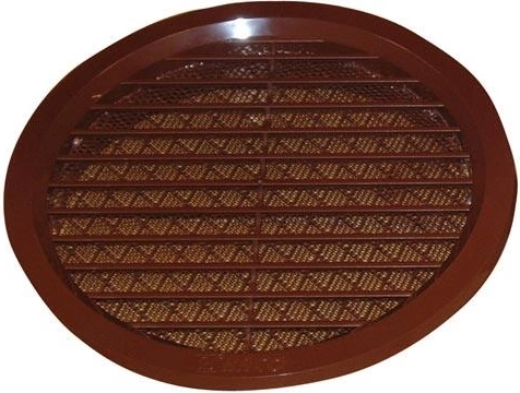 Szellőzőrács szúnyoghálóval, 150 mm átmérő, barna