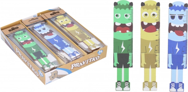 Fa vonalzó Szörnyike 11 cm