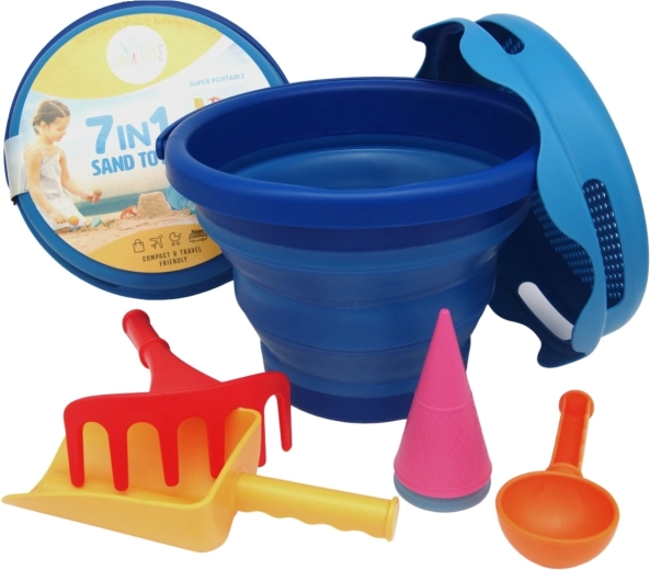 Compactoys összecsukható homokozó készlet 7 az 1-ben, kék