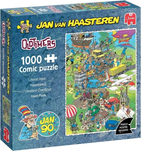Jumbo puzzle Jan van Haasteren Oldtimers: felfordulás a csomag körül – 1000 darab