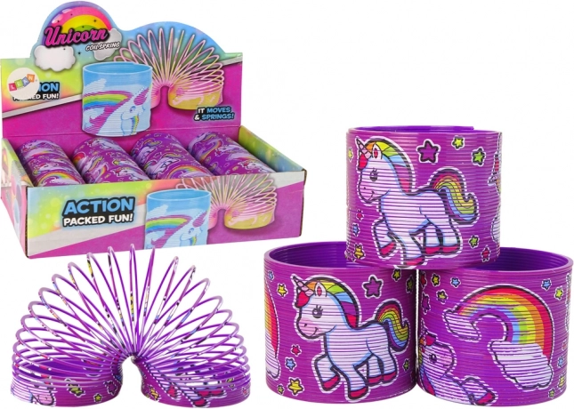 Ikonikus lila rugó egyszarvúval