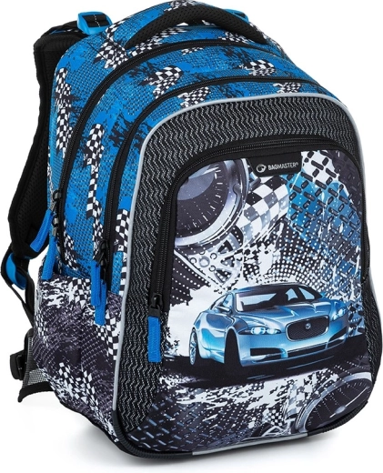 Bagmaster Lumi 23 D iskolatáska – kék autó