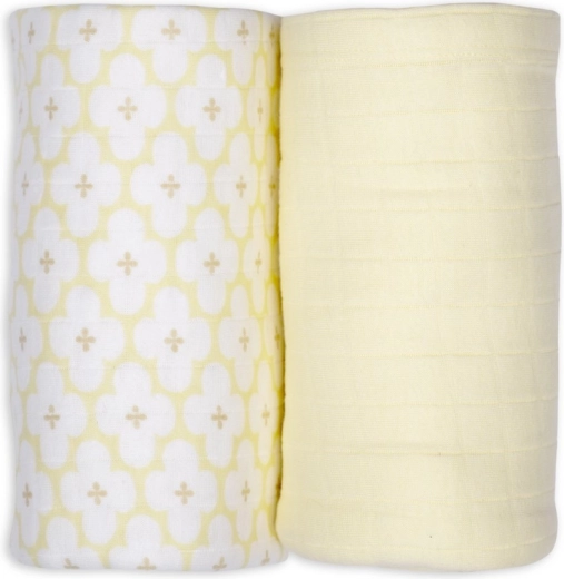Lodger swaddler organikus pamutból matcha/butter, 2 db, 110 × 110 cm