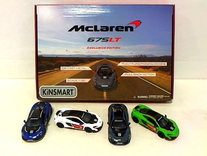 McLaren 675LT fém autó 1:36 pull-back meghajtással - 1 db