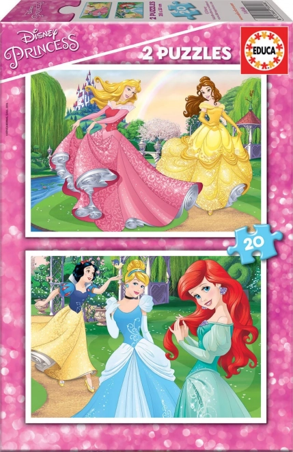 Puzzle DISNEY hercegnők 2×20 darab