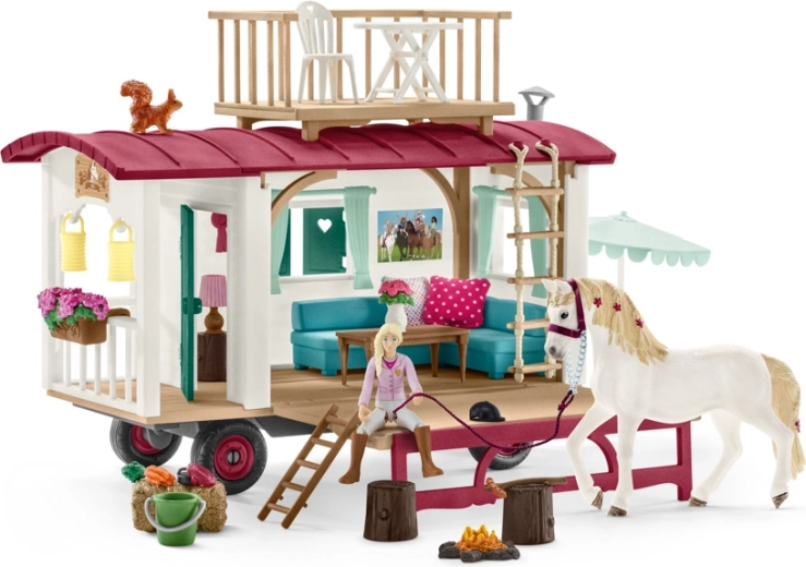 Schleich Horse Club lakókocsi baráti találkozó szett