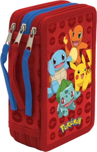 Pokémon háromszintes, töltött tolltartó