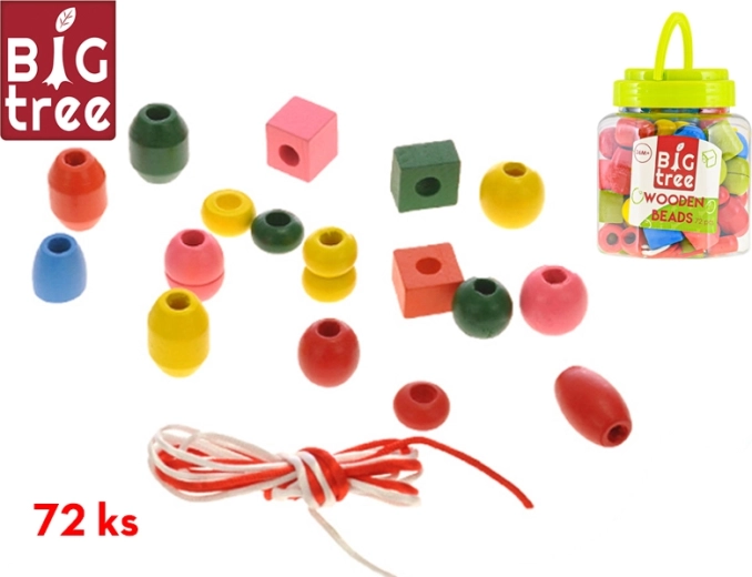 Fa gyöngyök dobozban – 72 db