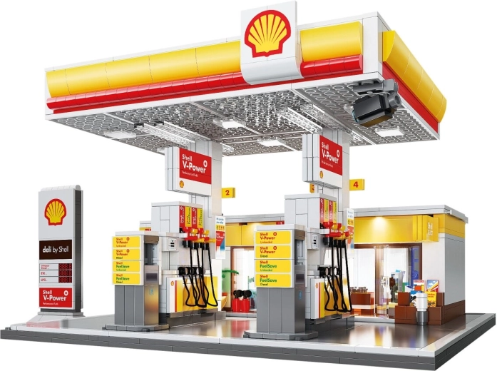 CaDA Shell benzinkút üzlettel és autómosóval, 1:30 méretarányban