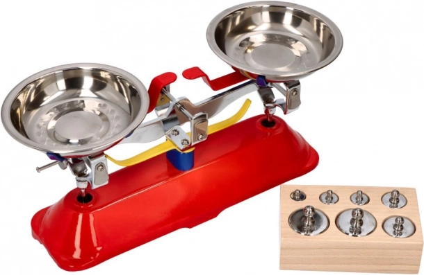 GOKI fém gyerek mérleg tálkákkal és súlyokkal