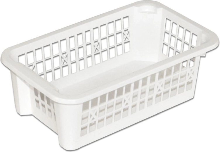 Műanyag, egymásra rakható kosár 20 × 12 × 6 cm, színmix