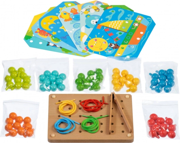 Fa mozaik csipesszel és fűzőkészlettel LUCY & LEO