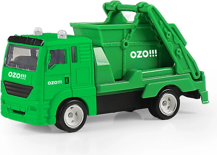 Fém szemétszállító autó OZO konténerrel 7 cm