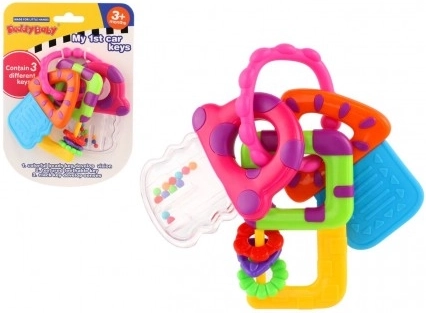Csörgő és rágóka babakulcsok 3 hó+
