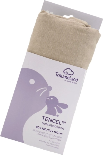 Träumeland Tencel uni taupe gumis lepedő