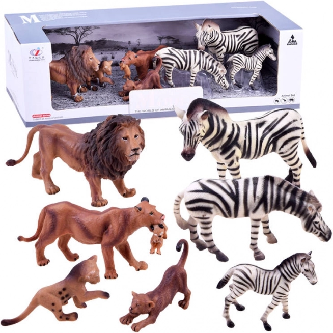 Szafari állatfigurák készlete zebrákkal és oroszlánokkal – Zebra és oroszlán