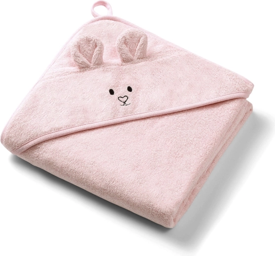 BabyOno bambusz kapucnis babatörölköző super soft pink 100 × 100 cm