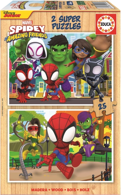 EDUCA Fa puzzle Spidey és csodálatos barátai 2x25 darab