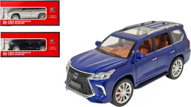 Fém LEXUS LX 1:24 modell fénnyel és hanggal