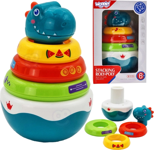 WOOPIE Baby érzékelést fejlesztő dinoszauruszos piramis babáknak