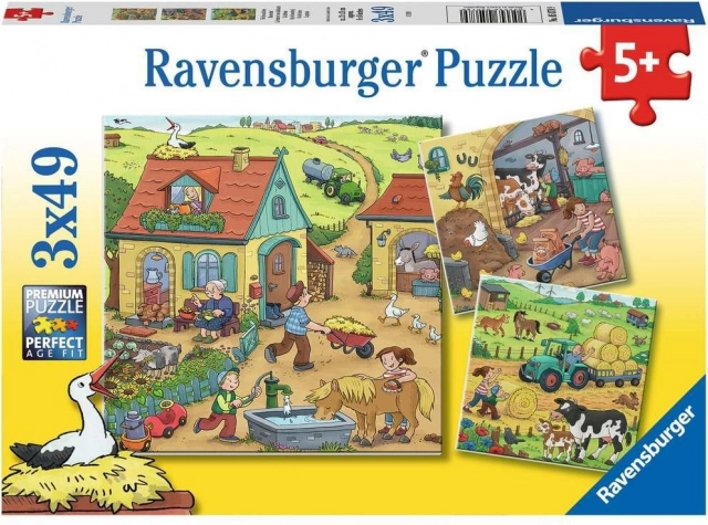 RAVENSBURGER Puzzle A farmon 3x49 darab