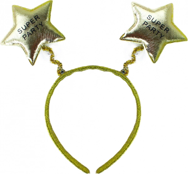 Farsangi fejpánt Super Party arany színben