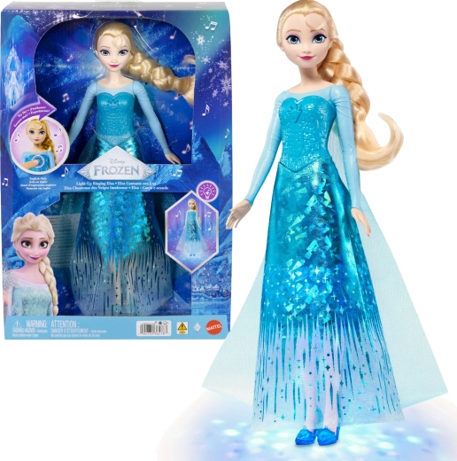 Mattel Disney Jégvarázs éneklő Elsa baba mágikus fényekkel, 30 cm