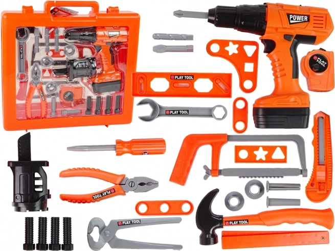 Barkácskészlet Csavarhúzó Akkus Fúró Kalapács Fűrész