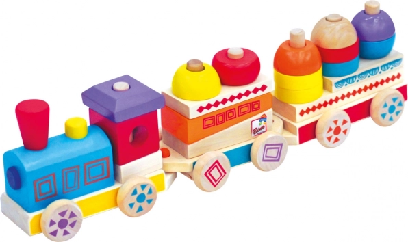 Bino Színes fa vonat MAXI