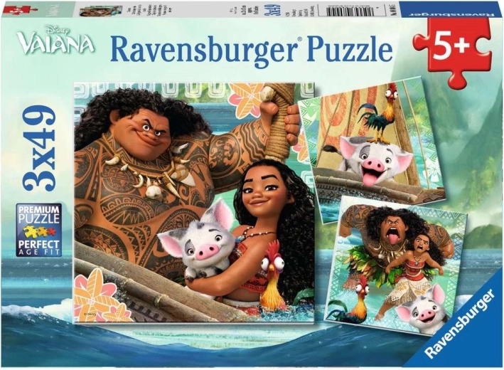 Ravensburger puzzle Bátor Vaiana: Kalandra fel! 3×49 darab