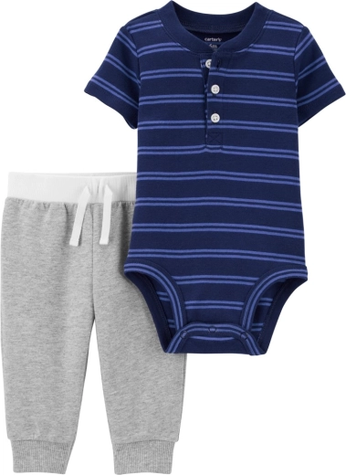 Carter's 2 részes baba szett – rövid ujjú body és melegítőnadrág Black Animals (kisfiú)