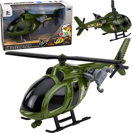 Katonai helikopter fényekkel és hangokkal, zöld
