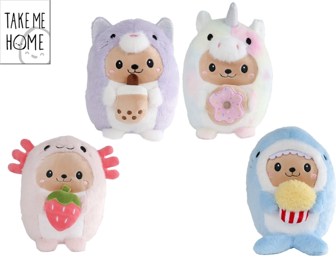 Plüss kawaii állatka ételes mintával, 23 cm – Take Me Home