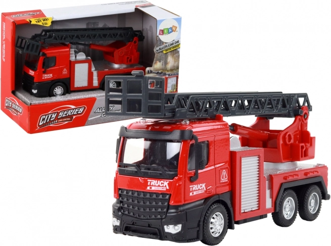 Tűzoltóautó piros kihúzható létrával