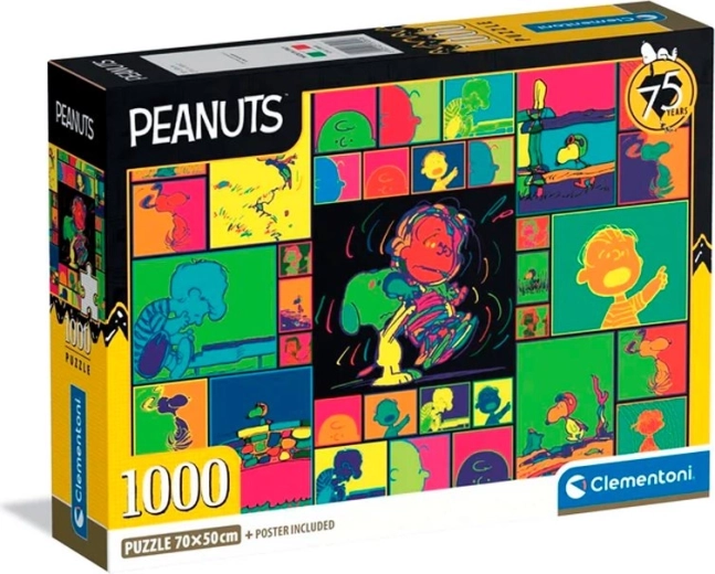 Clementoni puzzle Peanuts színes kollázs 1000 darab