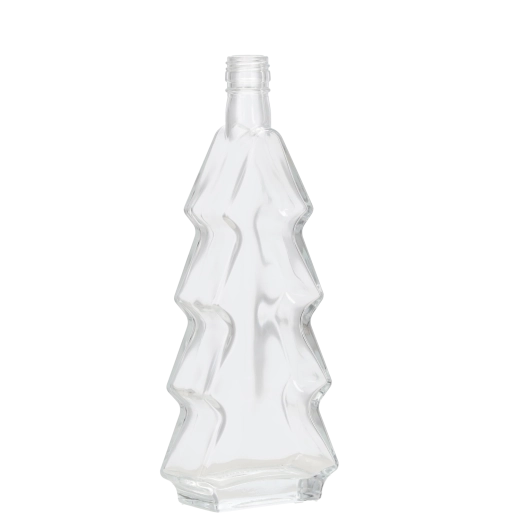 Karácsonyfa alakú üvegpalack 500 ml arany kupakkal