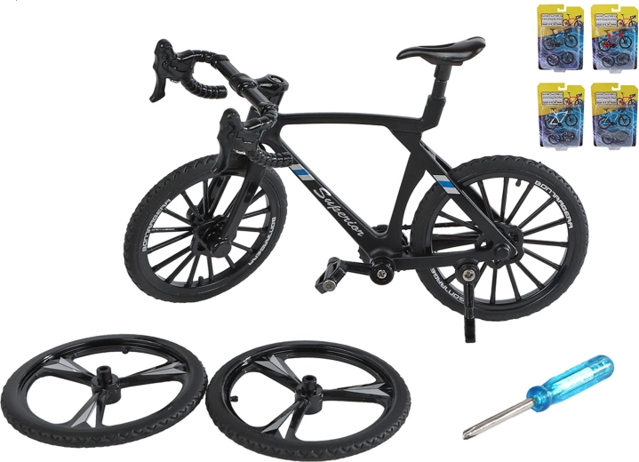 Fém versenykerékpár modell pót kerekekkel 10,5 cm