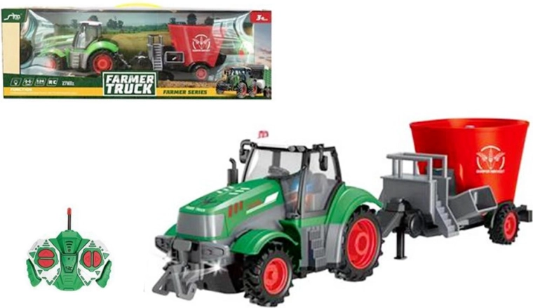 Távirányítós traktor világítással és töltővel