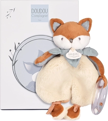 Doudou ajándékszett – Timo plüss róka csörgővel, 18 cm