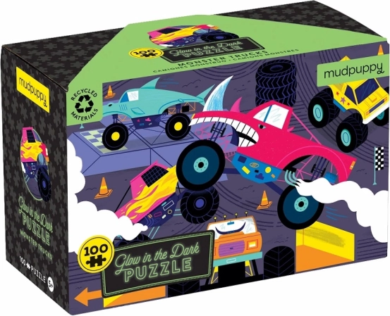 Mudpuppy világító Monster Truckok puzzle - 100 darab
