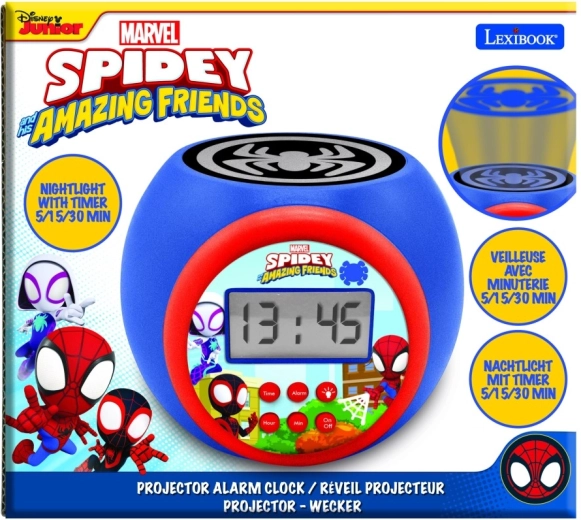 Lexibook gyerek ébresztőóra SPIDEY mennyezeti vetítővel