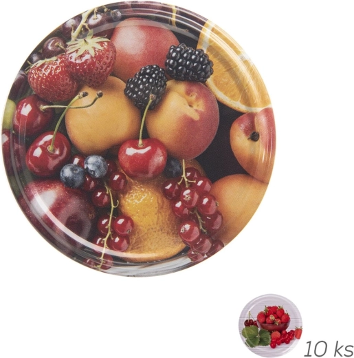 Bio fém befőttes fedők TO 66 gyümölcs mintával 10 db