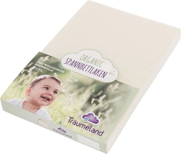 Träumeland organikus jersey lepedő 40 × 90 cm naturweiss