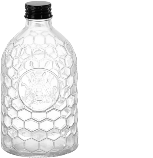 Mézsejt mintás, 500 ml-es palack 28 mm-es fém csavaros kupakkal