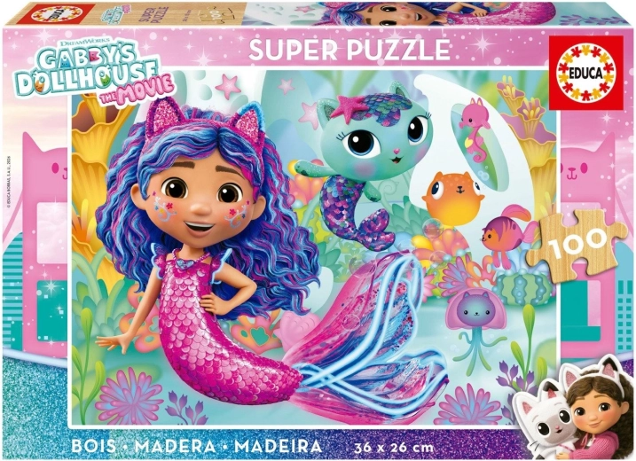 Gabby babaháza fa puzzle, 100 darabos