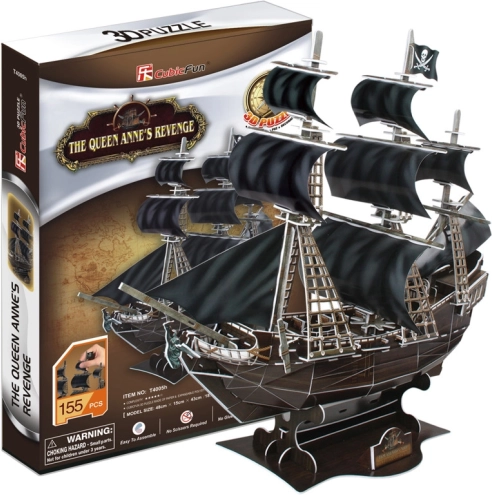 CubicFun 3D puzzle kalózhajó Queen Anne's Revenge – 180 darab