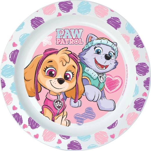 Műanyag Paw Patrol tányér 22 cm rózsaszín