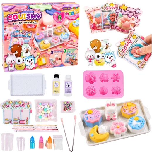 Kreatív készlet DIY squishy figurák készítéséhez – nyuszik és desszertek