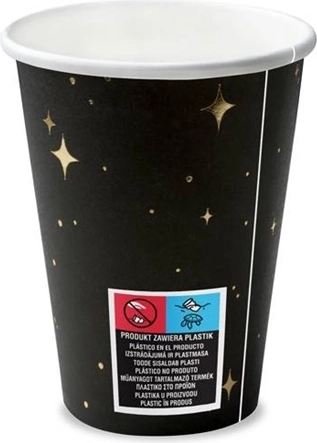Fekete eldobható poharak 260 ml