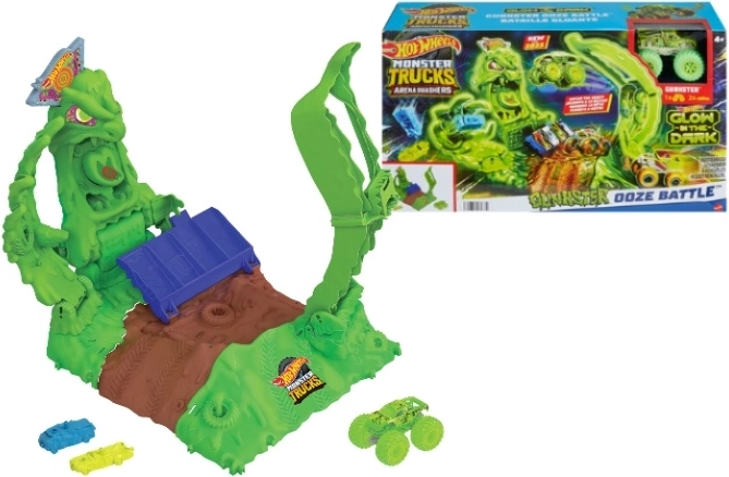 Hot Wheels Monster Trucks Arena Smasher Ooze Battle játékszett